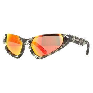 A0481Z New BALENCIAGA Green Wraparound BB0202S 004 Sunglasses Women